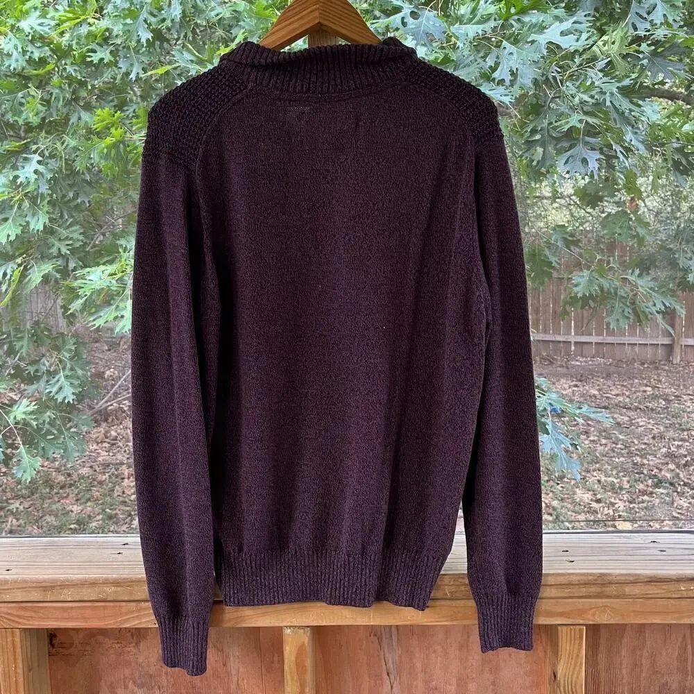 Weatherproof Vintage Men's Brown Henley Neck Pullover Sweater Size M. NEW
